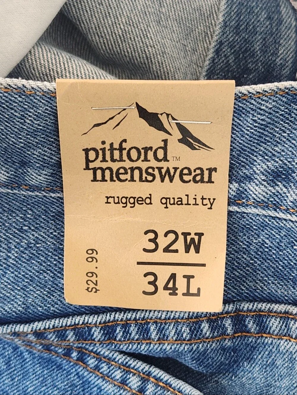 George Mens Medium Wash Straight Leg Jeans Size 32 x 34 NWOT